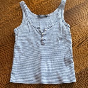 Blue and White Brandy Melville striped tank